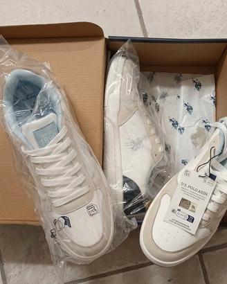 Sneakers US Polo Assn Bianche e Oro N 41 Nuove