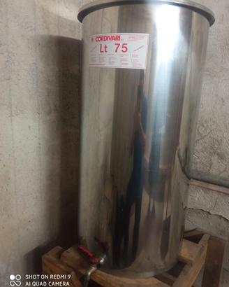 contenitore olio acciaio inox 75 Litri