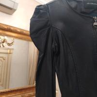 giacca top crop in ecopelle 