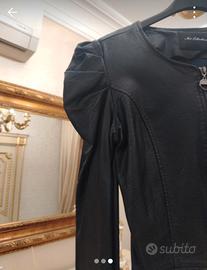 giacca top crop in ecopelle 