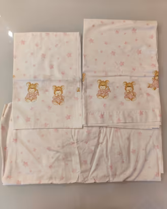 set lenzuola Caleffi lettino con sbarre neonata 