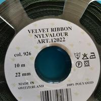 Nastro velluto alto mm22 - verde -rotoli da mt. 10