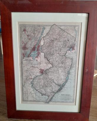 Cartina NEW JERSEY (USA) 1903 incorniciata