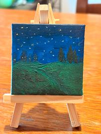 Mini quadro dipinto a mano con cavalletto