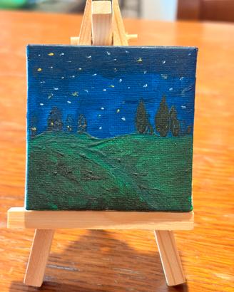 Mini quadro dipinto a mano con cavalletto