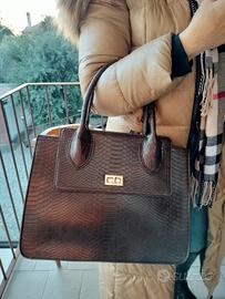 Borsa Rigida Dark Brown 