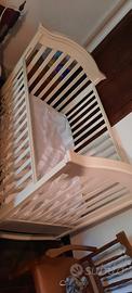 lettino midd bianco con materasso 60x120 cm