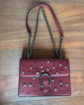 Borsa bordeaux tracolla catena