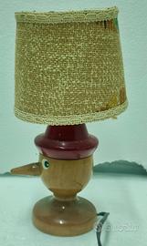 RARA LAMPADA PINOCCHIO LEGNO  ORIGINALE VINTAGE 