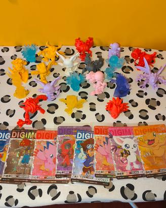 Statuine Digimon gomma con carta collezionabilie