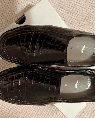 Scarpe donna Ara mocassino bordeaux vernice