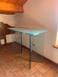 Tavolo/console in vetro lavorato – design moderno