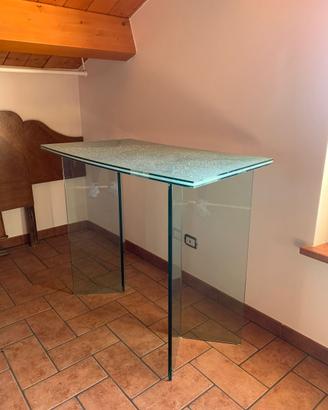 Tavolo/console in vetro lavorato – design moderno