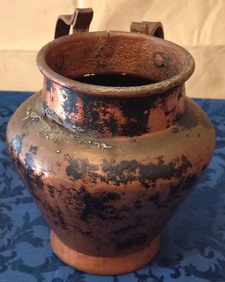 Pignata Brocca Vintage per Fagioli in Rame con due