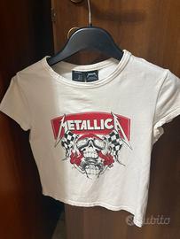 T-shirt crop Metallica x Bershka - Taglia M