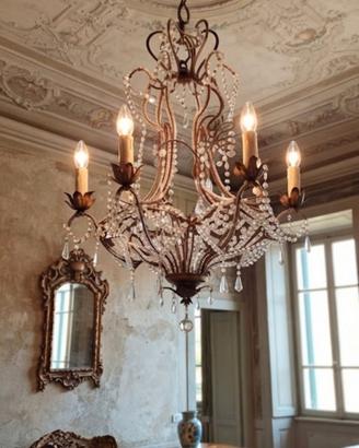 lampadario vintage a gabbia 