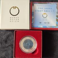 Monete euro proof Austria in niobio e argento