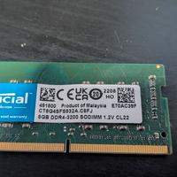 RAM Crucial DDR4 3200MHz 288pin con 8GB