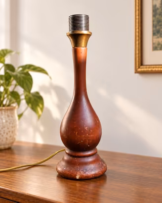 Base lampada in legno tornito
