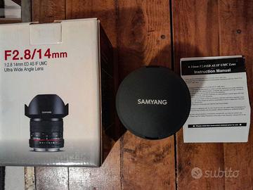 Samyang 14 mm f2.8 attacco Canon Ed