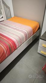  letto singolo grigio con rete Colombini