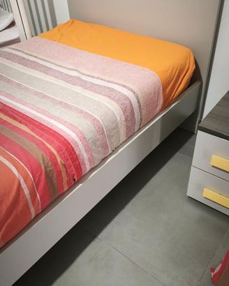  letto singolo grigio con rete Colombini