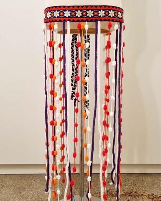 Cintura danza con lunghe frange di micro pom pon