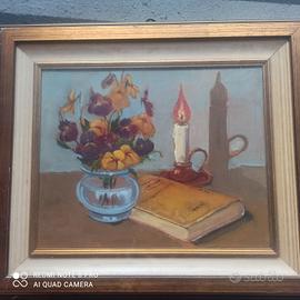 Quadro olio natura morta vintage