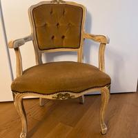 Poltrona stile luigi XV in velluto