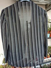 Blazer vintage a righe nero, grigio, oro cerimonia