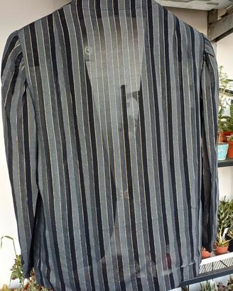 Blazer vintage a righe nero, grigio, oro cerimonia