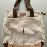 Borsa a spalla Timberland in tela beige e marrone
