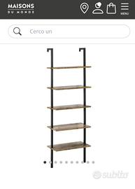 libreria mensola a parete 5 ripiani