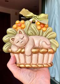 FORMELLA THUN “GATTO DORMIENTE CON 💐”