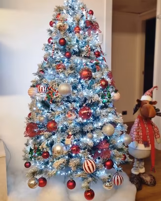 Albero di Natale Everlands neve 180 cm + 1000 LED