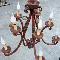 Lampadario vintage ferro battuto