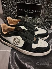Scarpe plein lo-top sneakers bianco/nero TG. 42