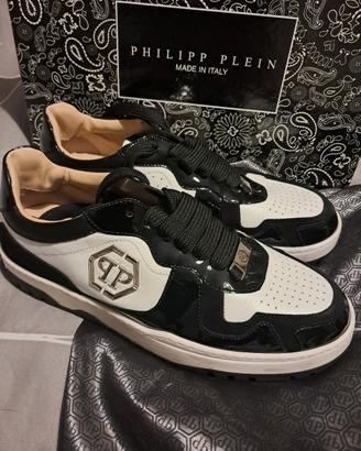 Scarpe plein lo-top sneakers bianco/nero TG. 42