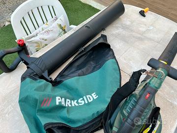 Soffiatore/tritatore a corrente e pensilina.