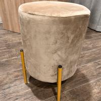 Pouf in velluto beige