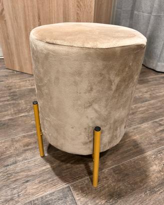 Pouf in velluto beige
