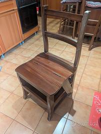 Sedia/scaletta in legno.