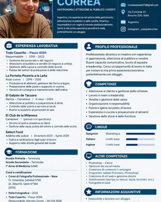 la mia prima esperienza lavoro