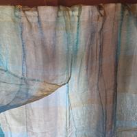 Tenda azzurra doppio strato con apertura centrale