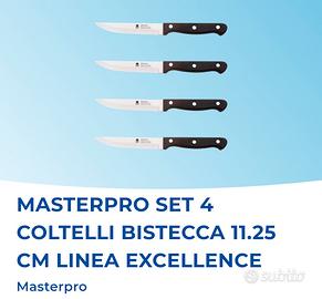 MASTERPRO Set 4 Coltelli bistecca 11,25 cm