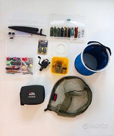 Lotto Attrezzatura Pesca + Mulinello Shimano