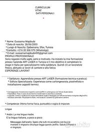 Lui è un fabbro e non ti chiede nulla.Diploma di f