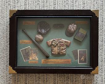 Shadow box "storia del basball", legno e vetro 20x