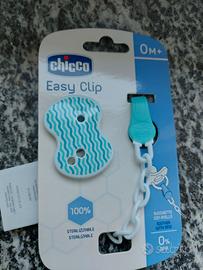 Porta ciuccio chiccoeasy clip azzurro