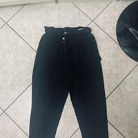 Jeans Nero Donna a Vita Alta